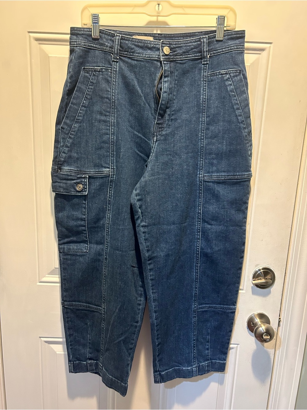 PILCRO Dark Blue Cargo Barrel Jeans